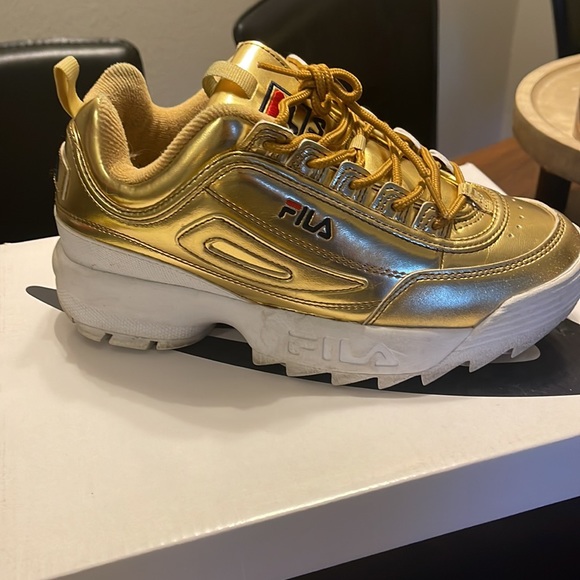 Gold Metallic Sneakers - Picture 3 of 4